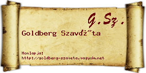 Goldberg Szavéta névjegykártya
